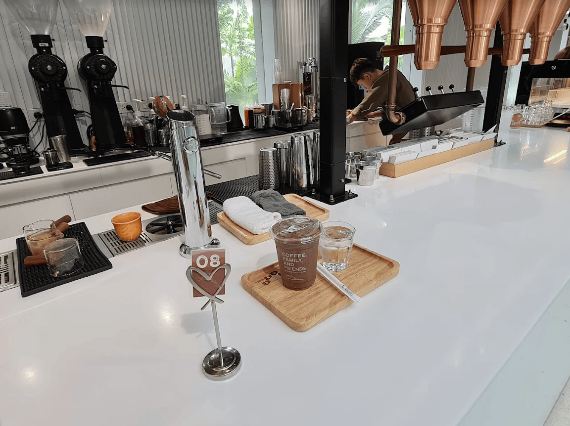 Nana Coffee Roasters exterior and garden feel